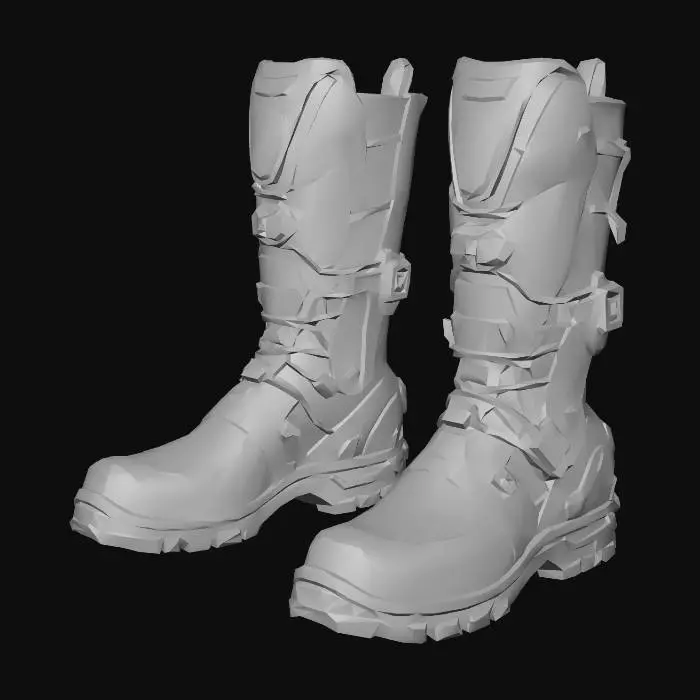 3D model for Futuristic Cyberpunk Boots