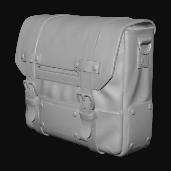 3D model for Futuristic Cyberpunk Rust and Neon Pouch