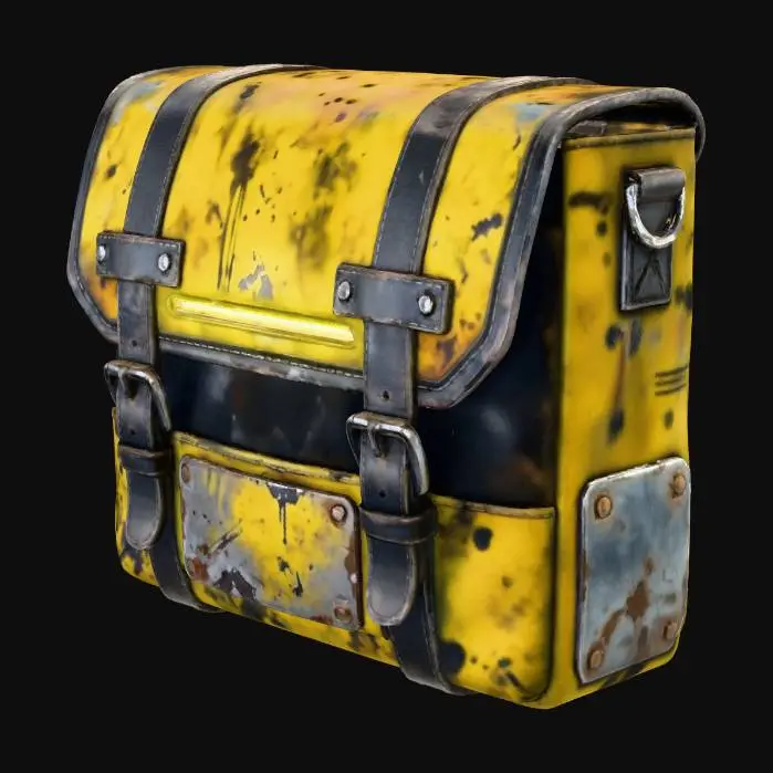 3D model for Futuristic Cyberpunk Rust and Neon Pouch