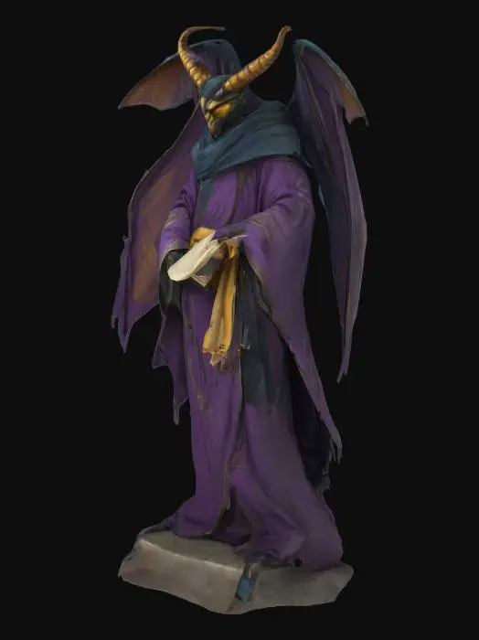 3D model for A hornet mage in robes , holding a pergamen 