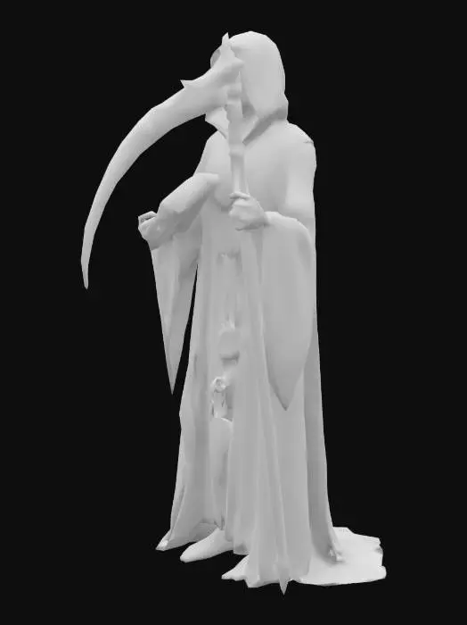3D model for A reaper in orthodox priest robes holding a realy old bible and a scythe. Highly detailed