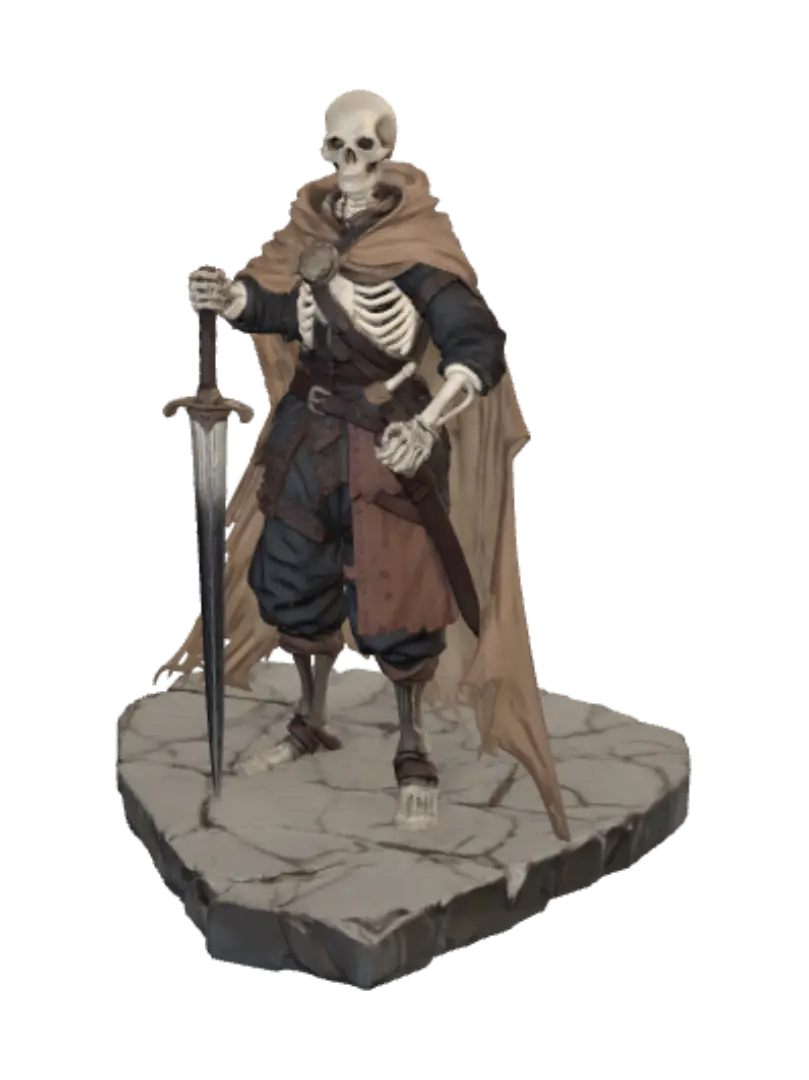 Mô hình 3D The Bonebound Knight - Skeletal, được tạo bằng AI