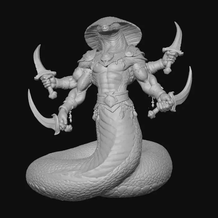 3D model for King Cobra Naga Warrior