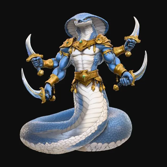 3D model for King Cobra Naga Warrior