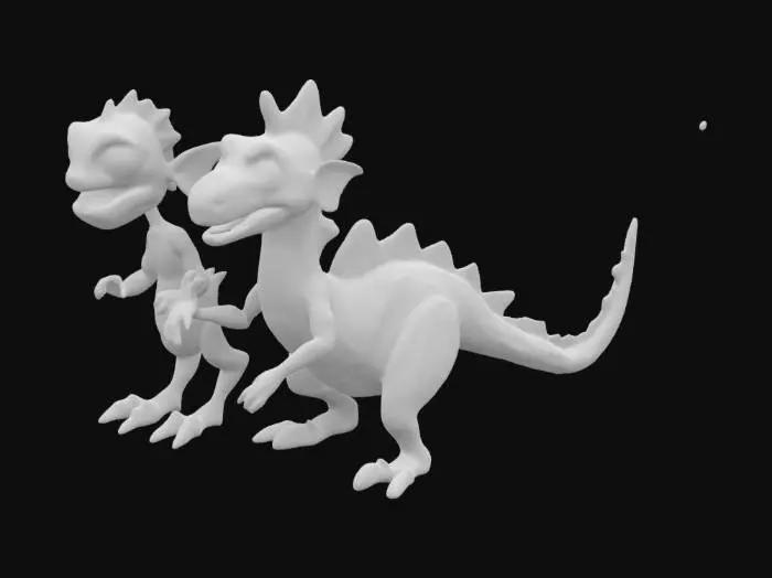 3D model for dinosaur and alien create in full co;our in real