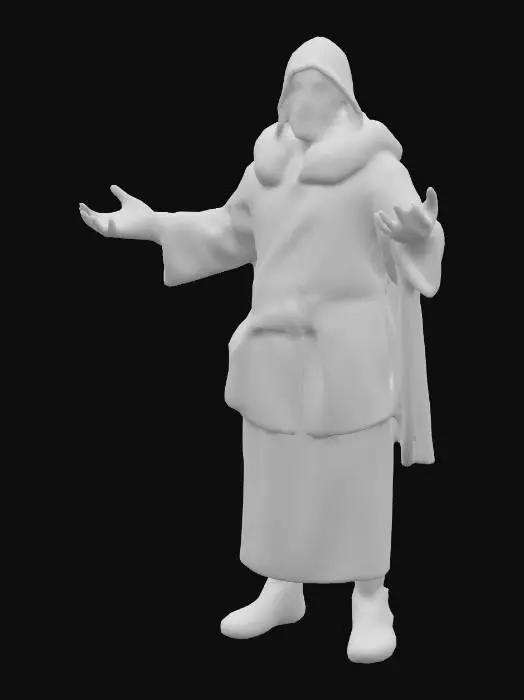3D model for a medieval merchant character standing