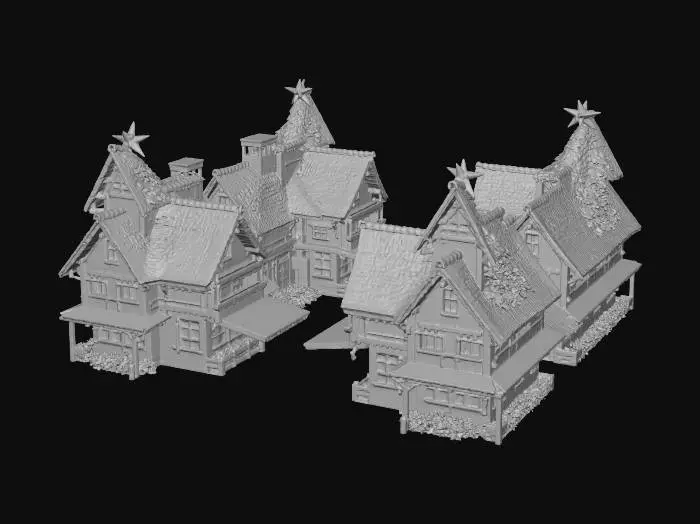 3D model for A Christmas themed midevil village , #Christmas2025#