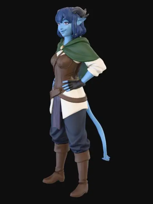 3D model for Blue Fantasy Character
