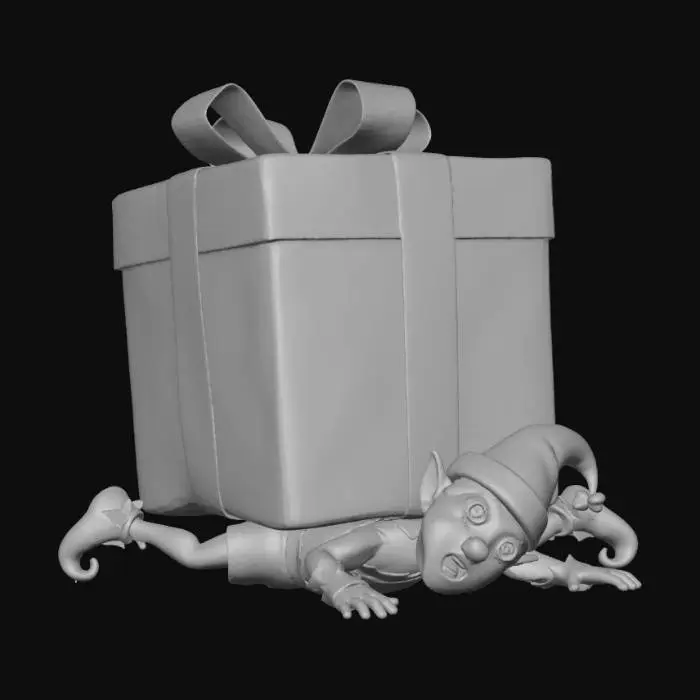 3D model for Christmas elf smashed under huge Christmas preset , #Christmas2025#