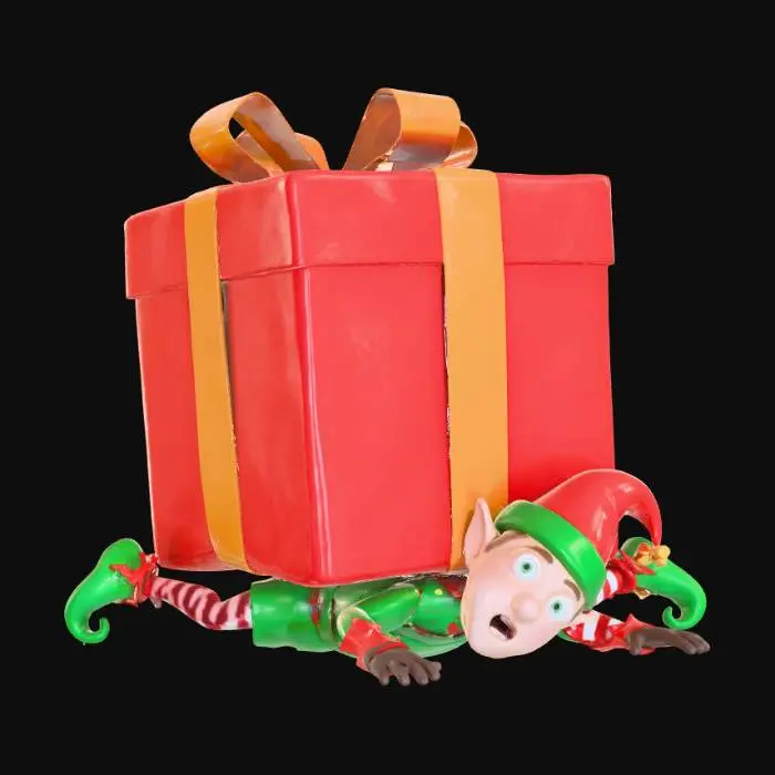 3D model for Christmas elf smashed under huge Christmas preset , #Christmas2025#