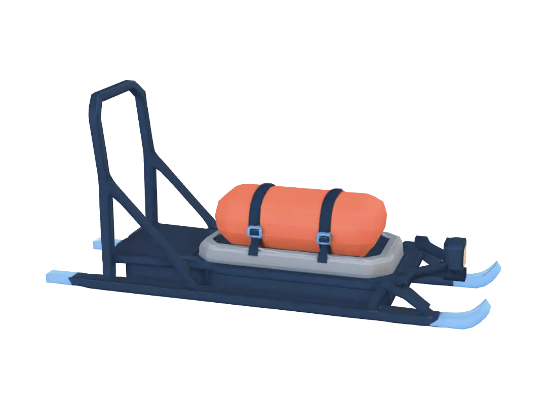 Arctic Rescue Sled - Expedition 3D model, vytvořený pomocí AI