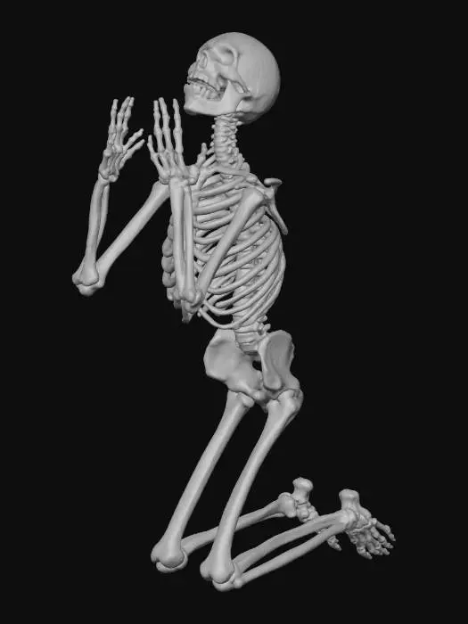 3D model for Praying Skeleton