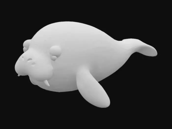 3D model for a manatee in a C shape

