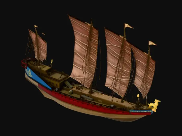 3D model for Junk Sailing Vessel
