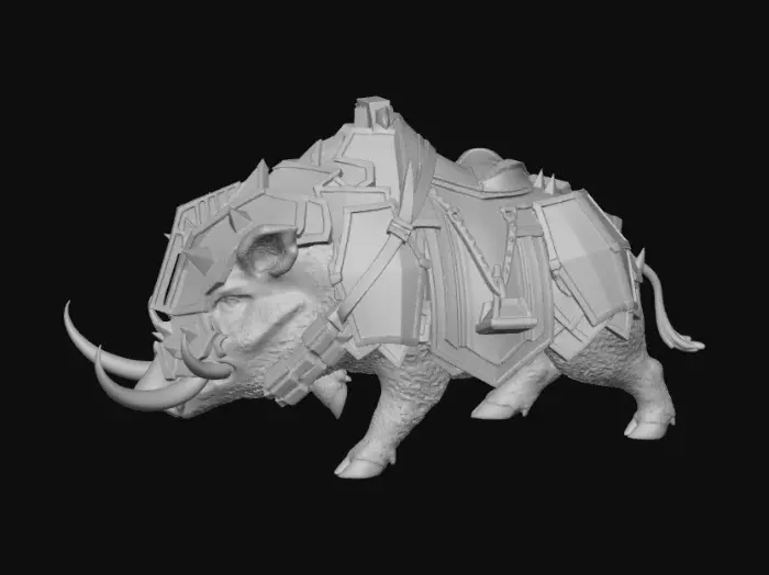 3D model for Armored Boar Warrior