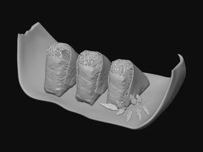 3D model for Salmon Onigiri Trio