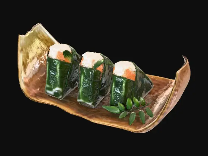 3D model for Salmon Onigiri Trio