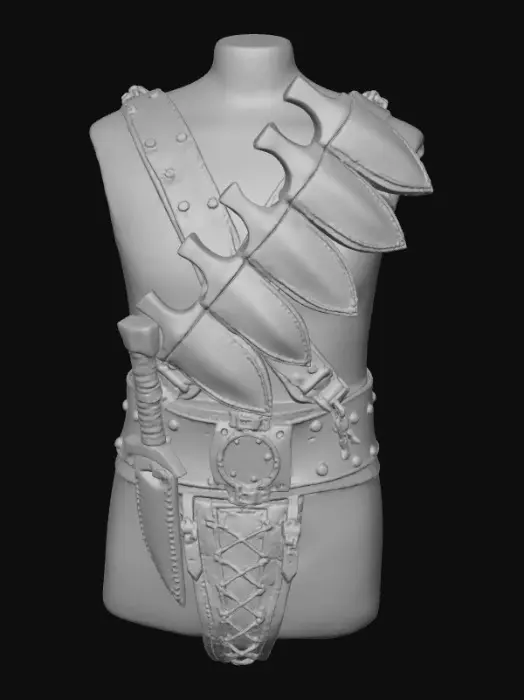 3D model for Leather Belt with Daggers