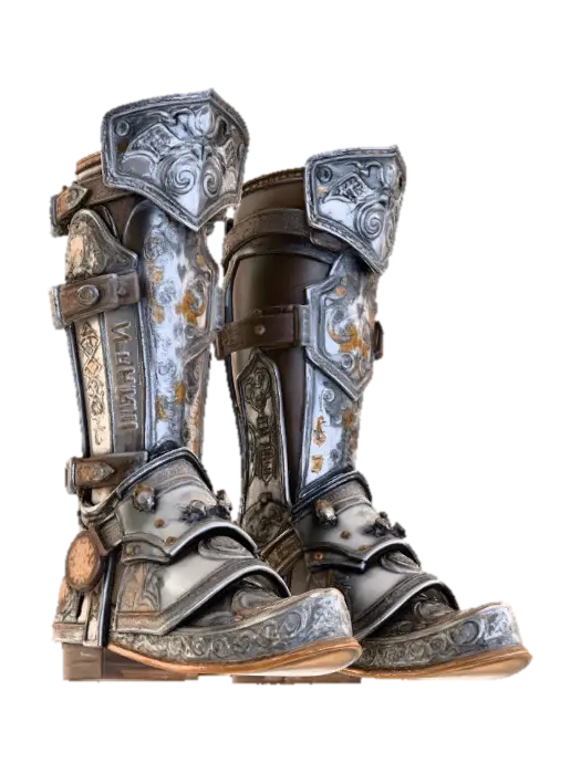 Enchanted Armor Boots - Fantastical 3D model, vytvořený pomocí AI