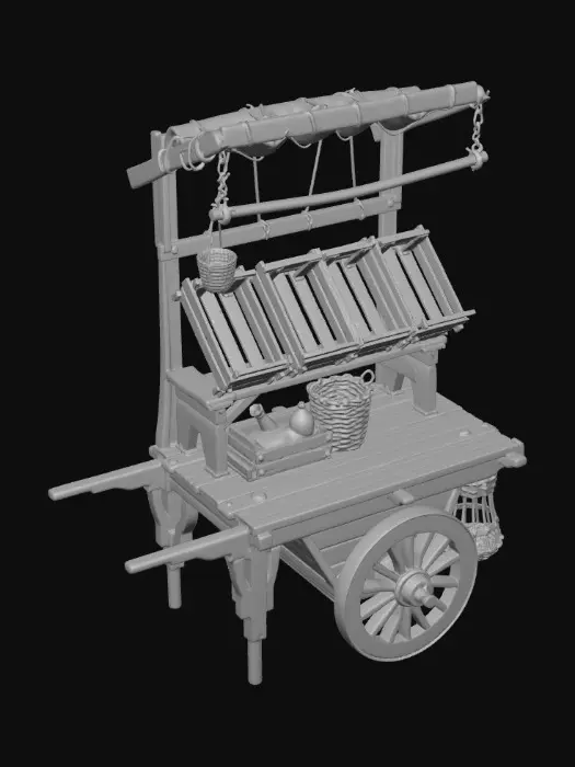 3D model for Vintage Market Cart