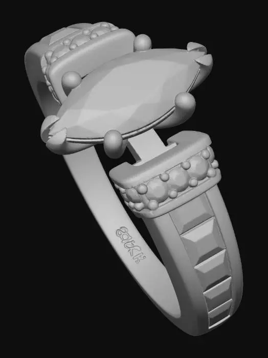 3D model for Iridescent Purple Gem Ring