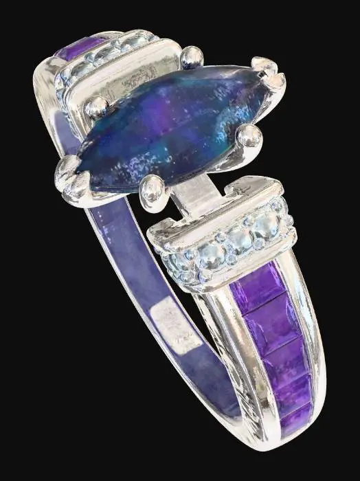 3D model for Iridescent Purple Gem Ring