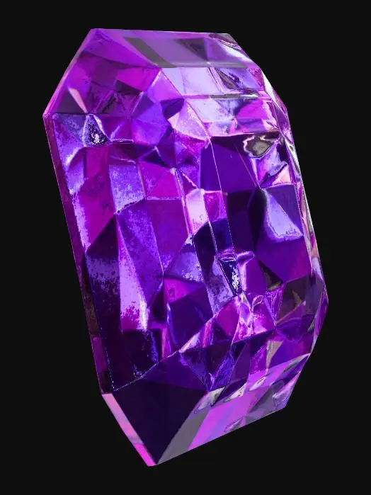 3D model for Purple Amethyst Cushion Cut Gem