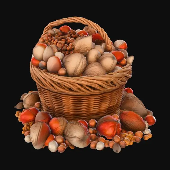 3D model for Basket of Festive Nuts, #Christmas2025#