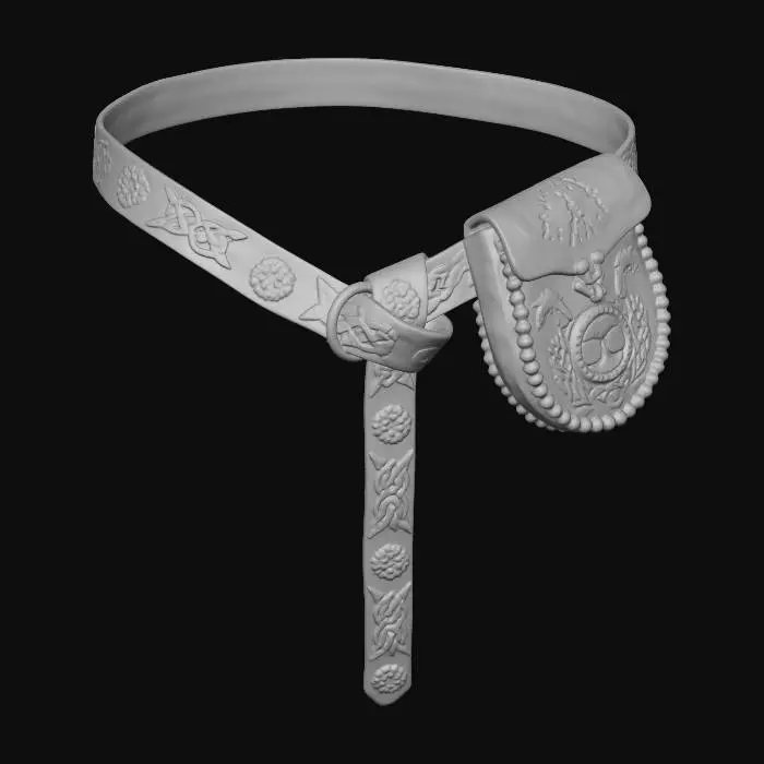 3D model for Celtic Leather Belt Pouch