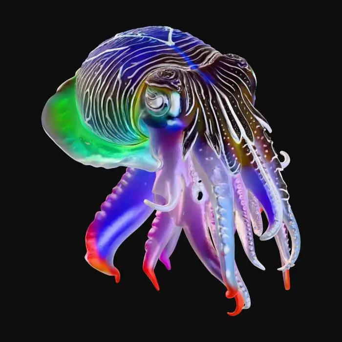3D model for Neon Zebra Cuttlefish