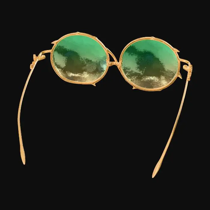 3D model for Spiked Gold Round Sunglasses