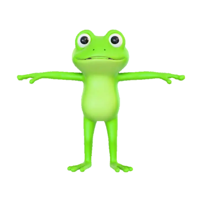Frog Pose - Balance 3D model, vytvořený pomocí AI