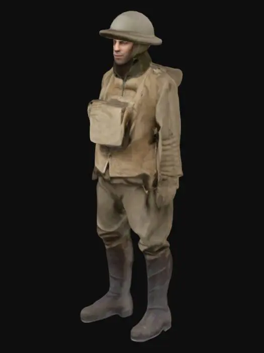 3D model for World War I Soldier,soviet,realistic,high quality.