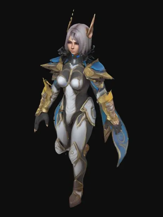 3D model for Female game character  T-pose 