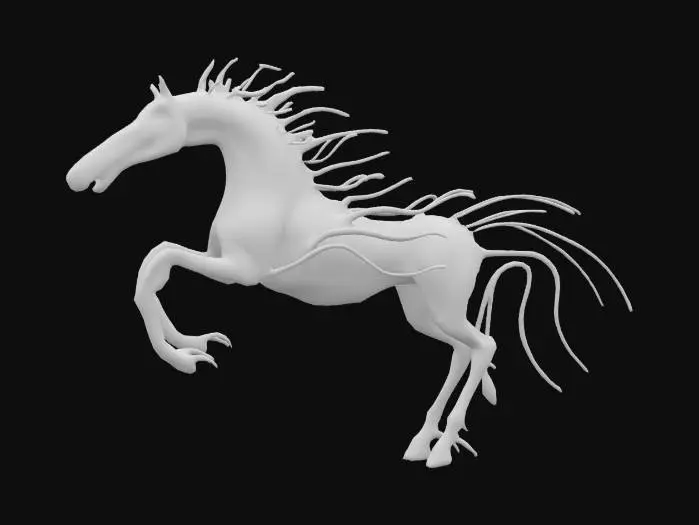 3D model for Centipede horse merged together,
radial coloring, grim dark fantasy