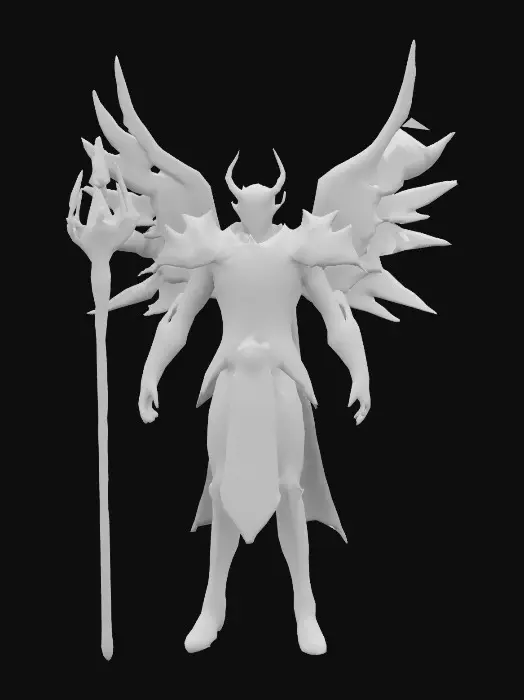 3D model for Humanoid sentinel of void, fyzical representation and vizualization of neutron star in warrior form, the demigod of space and time. Lord of all living, Highly Detailed