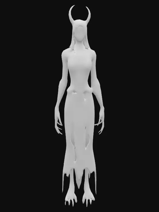 3D model for fyzical visualization of humanoid lord of fallen, dark dream style