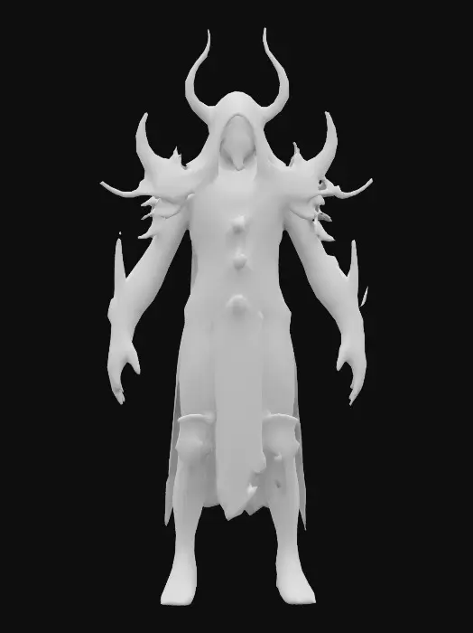 3D model for fyzical visualization of humanoid lord of fallen, dark dream style