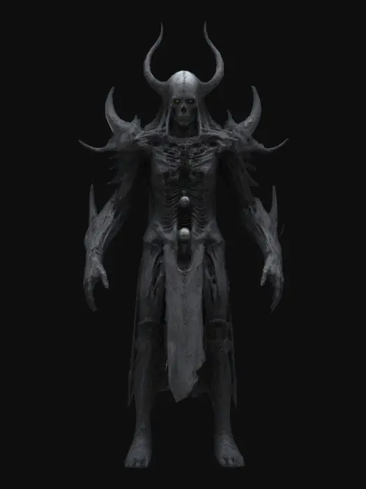 3D model for fyzical visualization of humanoid lord of fallen, dark dream style