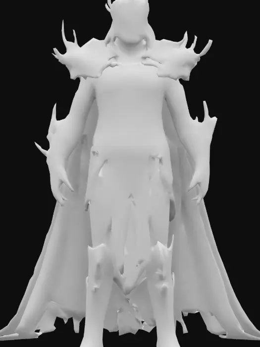 3D model for fyzical visualization of humanoid lord of fallen, dark dream style