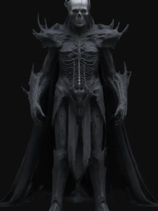 3D model for fyzical visualization of humanoid lord of fallen, dark dream style