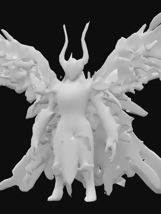 3D model for fyzical visualization of humanoid lord of fallen, dark dream style