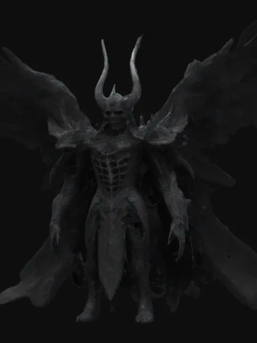 3D model for fyzical visualization of humanoid lord of fallen, dark dream style