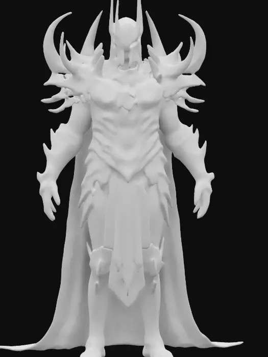 3D model for fyzical visualization of humanoid lord of fallen, dark dream style