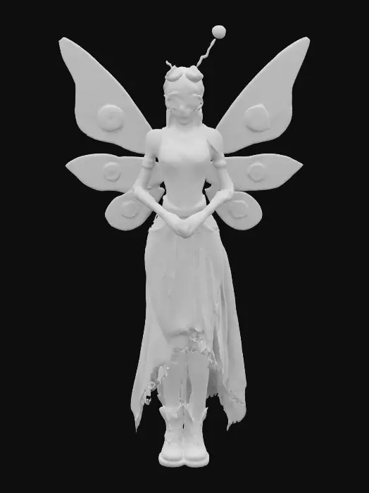 3D model for Steampunk , #fairy# in vivid color palette, with steampunk mechanical renesance dress, surreal creative,