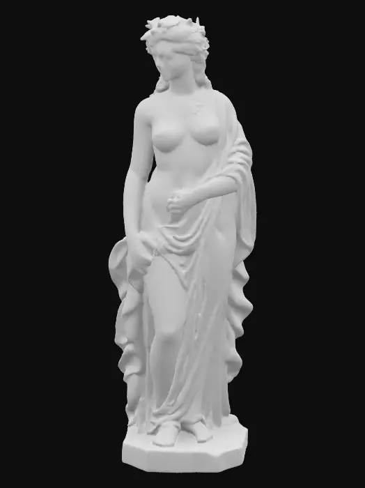 3D model for #garden# marble statue, goddess of abundance and nature, random pose,
Covered in slight moss, cracks 