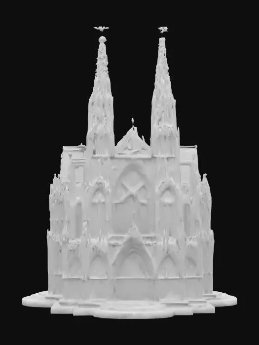 3D model for gothic Cologne Cathedral of germany, in pink color, Gothic Cathedral of barbie style, #AroundTheWorld#