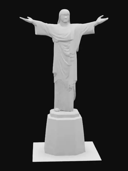 3D model for #AroundTheWorld#, Brazil Rio de Janeiro statue of Christ the Redeemer , fully covered in gold 