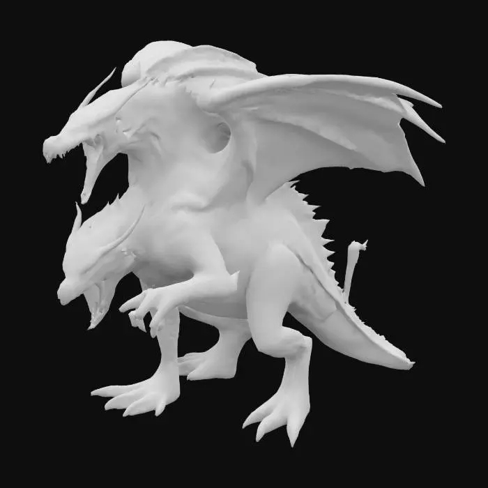 3D model for Undead demon dragon with fur on his back and scales, feather wings. Decaying, he has sharp claws and opened mouth with full of fangs as he roars. He is called the Undead demon dread.