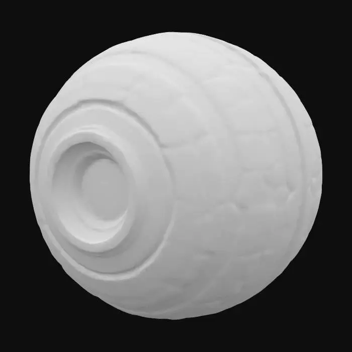 3D model for Design a floating ancient relic—an orb of cracked stone wrapped in golden rings that rotate slowly, emitting soft light beams. Runes glow across its surface, shifting like constellations. Inside, a swirling galaxy core pulses with energy. It hovers silently, reacting to nearby movement with subtle hums. The asset should fit a mystical sci-fi world, combining magic and technology,